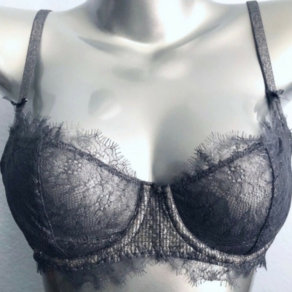 Victoria's Secret Dream Angels Lined Demi Bra Metallic Grey